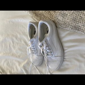White Old School Vans